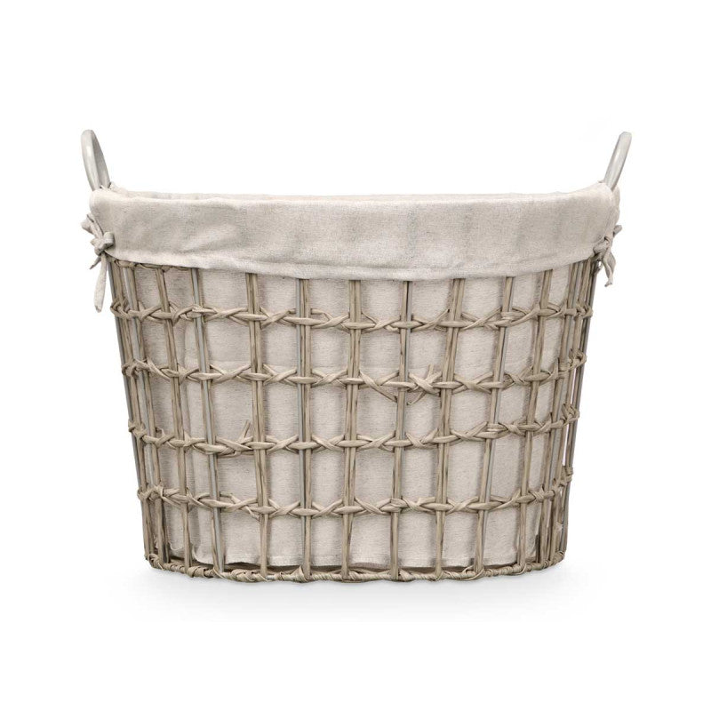 Knitted Lined Basket Grey