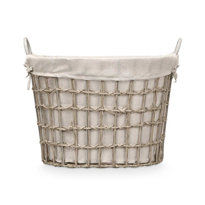 Knitted Lined Basket Grey