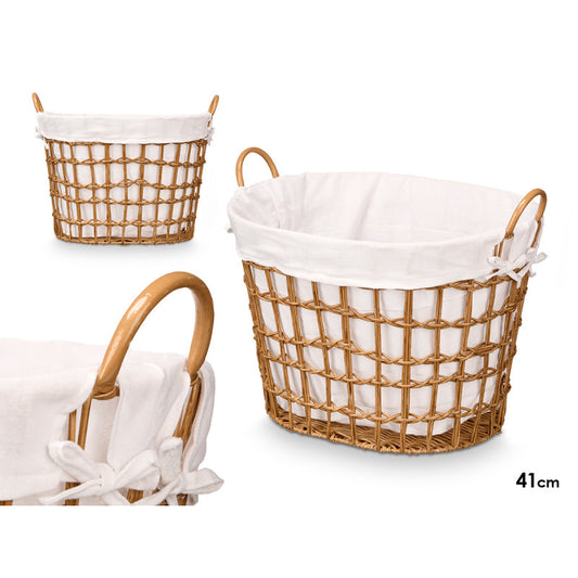 Knitted Lined Basket Natural