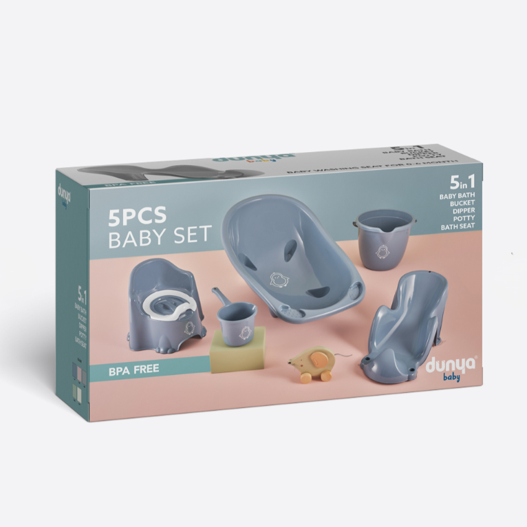 Baby Bath Set 5pc Asst