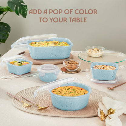 Rectangular Glass Bowl Blue 2 L