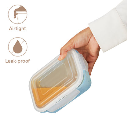 Rectangular Glass Bowl Blue 2 L