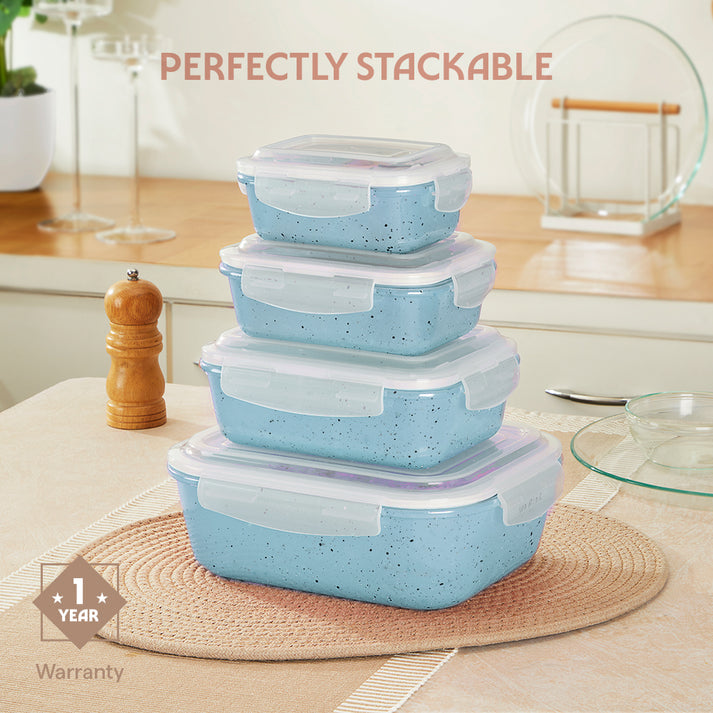 Rectangular Glass Bowl Blue 2 L
