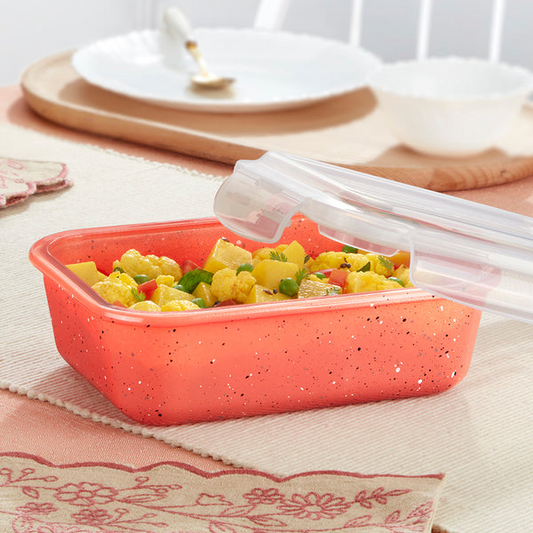 Rectangular Glass Bowl Pink 1.4L