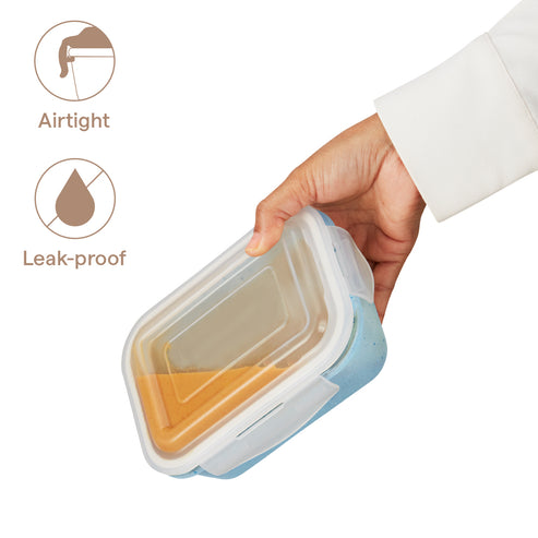 Rectangular Glass Bowl Blue 1.4L