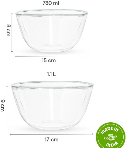Glass Serving Bowl 2pc Set