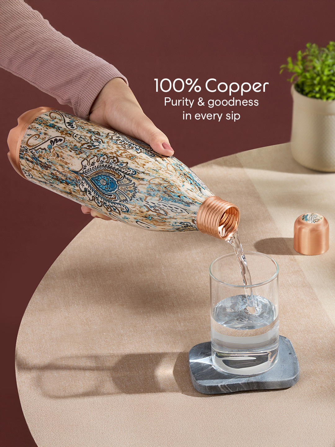 Maya Copper Bottle Beige/Copper 700ml