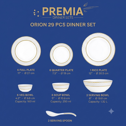 Glass Dinnerware Set 29pc Orion