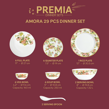 Glass Dinnerware Set 29pc Amora