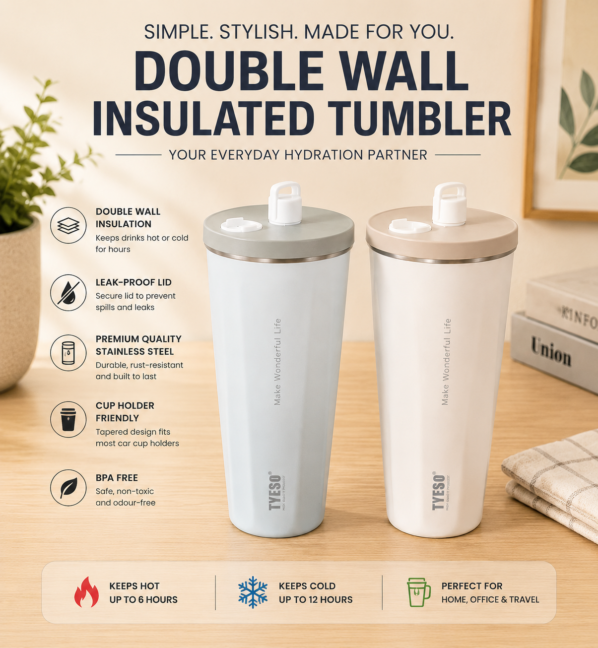Insulated Vacuum Tumbler 470ml 7Asst