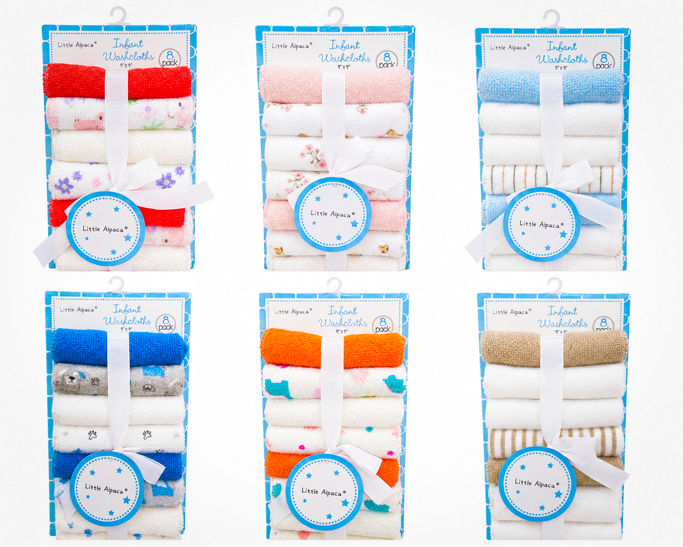 Baby Washcloth 8pc Set Asst.