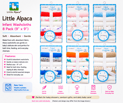 Baby Washcloth 8pc Set Asst.