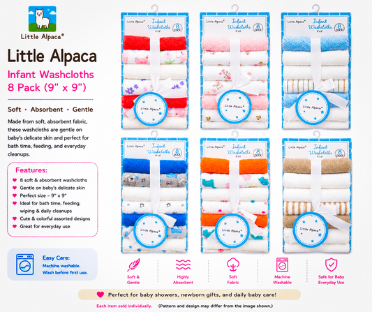 Baby Washcloth 8pc Set Asst.