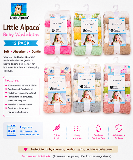 Baby Washcloth 12pc Set Asst.