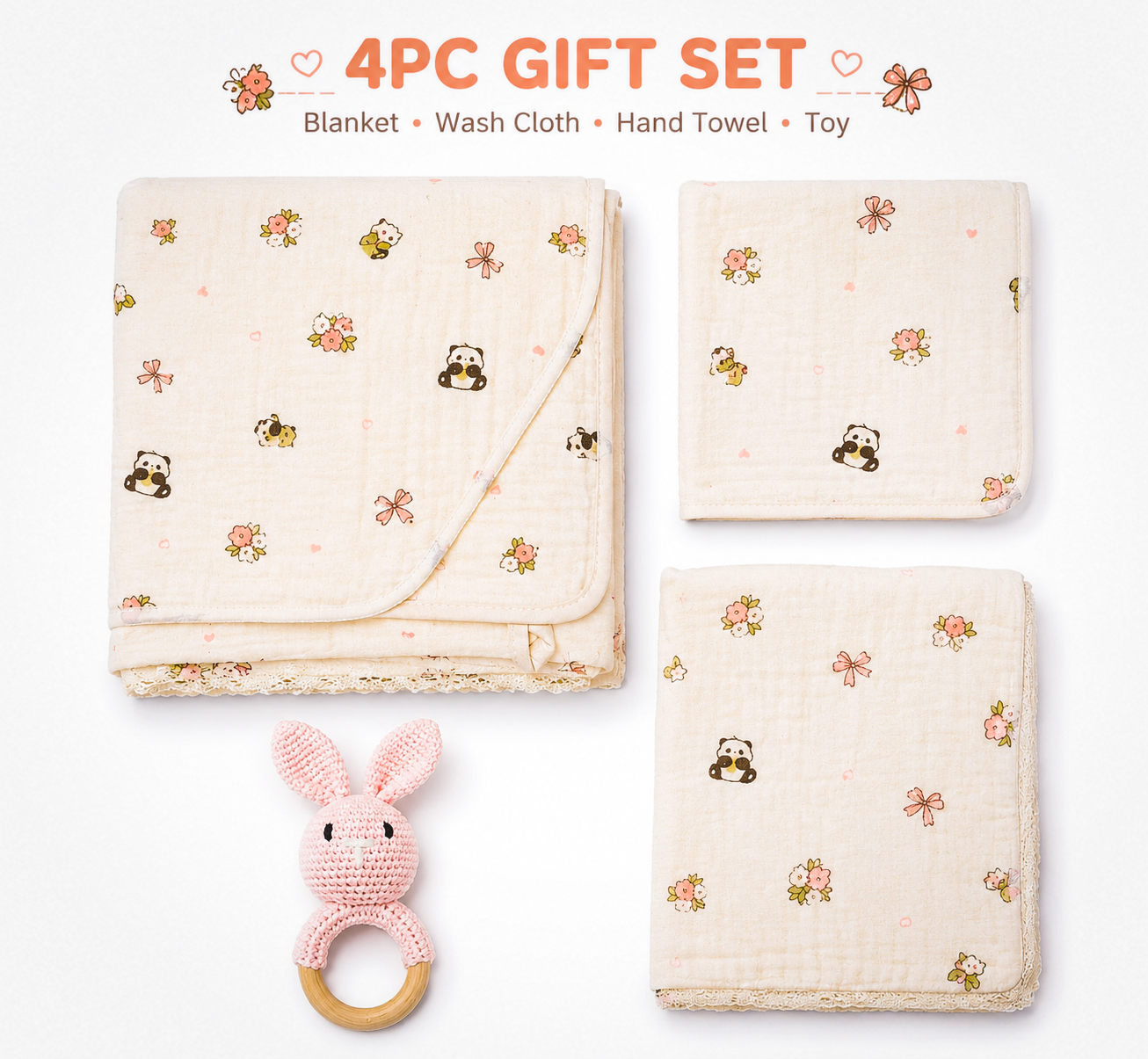 Baby Muslin Gift Set 4pc Set