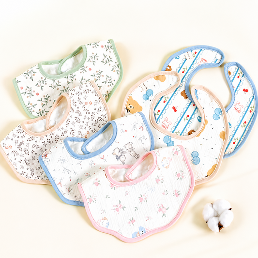Baby Bibs Cotton Asst Pastel Prints
