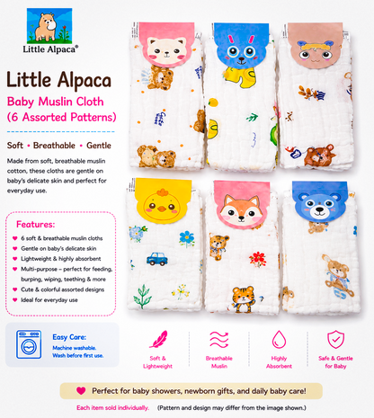 Baby Muslin Washcloth Assorted