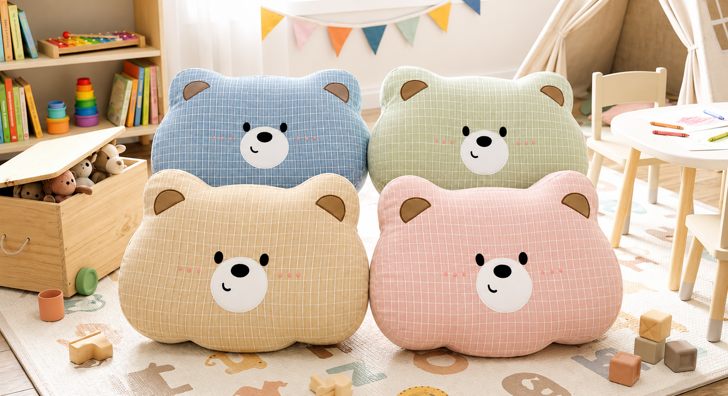 Baby Hot Series Pillow Plaid Bear