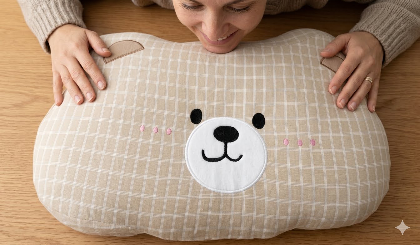 Baby Hot Series Pillow Plaid Bear
