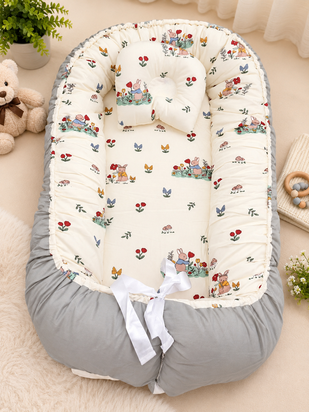 Baby Lounger Bed w/Pillow