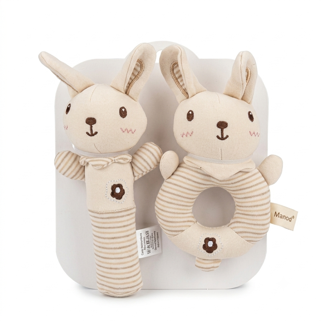 Plush Baby Rattle Toy Set
