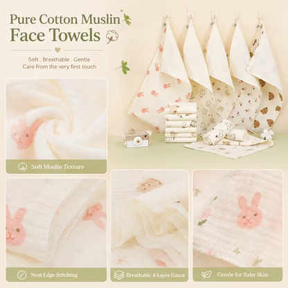 Baby Face Muslin Towel 100% Cotton