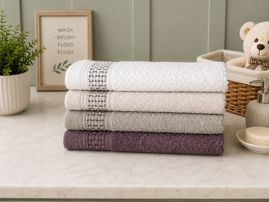 Ribbed Face Towel 100% Cotton