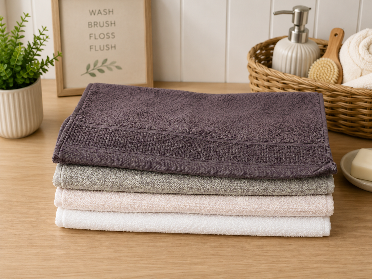 Ribbed Hand Towel 100% Cotton (40x90cm)