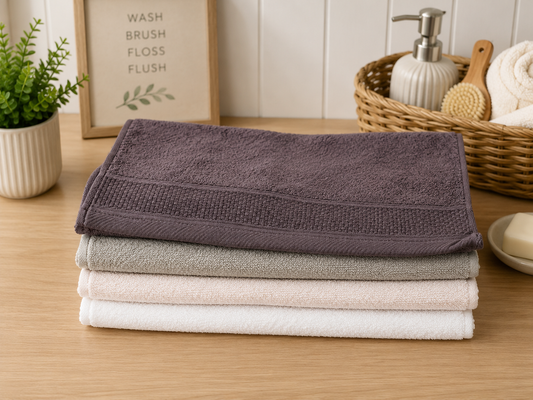 Ribbed Hand Towel 100% Cotton (40x90cm)