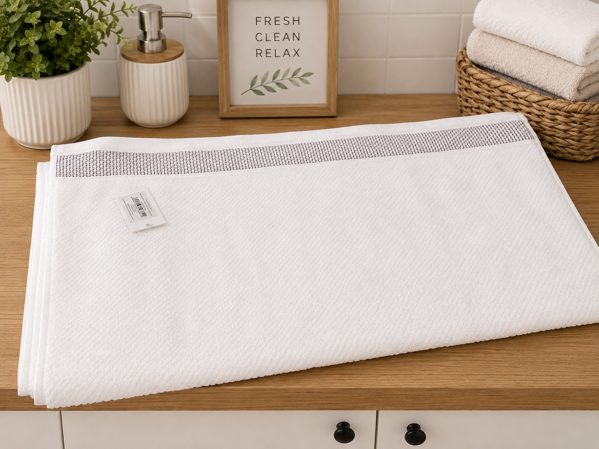 Ribbed Bath Towel 100% Cotton (70x140cm)