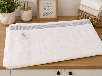 Ribbed Bath Towel 100% Cotton (70x140cm)