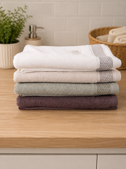 Ribbed Bath Towel 100% Cotton (70x140cm)