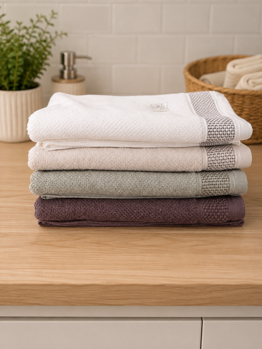 Ribbed Bath Towel 100% Cotton (70x140cm)