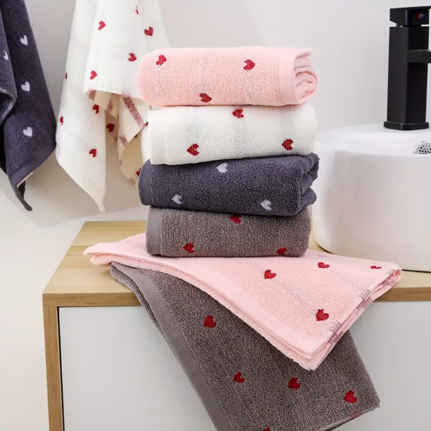 Kids Heart Face Towel 100% Cotton (34x34cm)