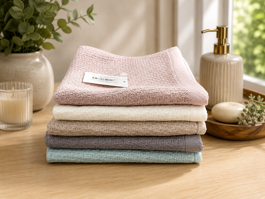 Ribbed Face Towel 100% Cotton (34x34cm)