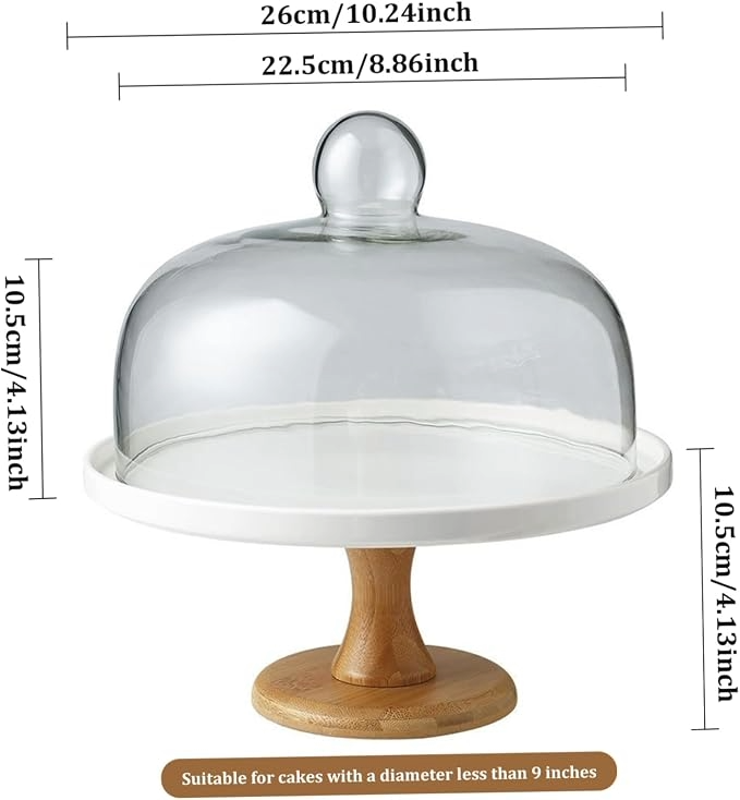Cake Stand with Dome 28x12cm