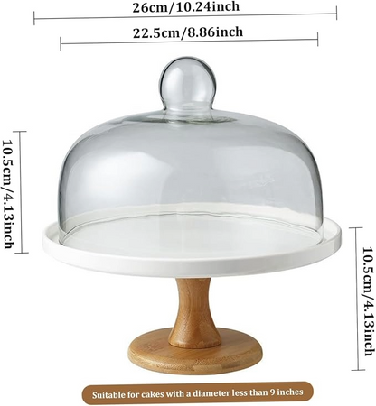 Cake Stand with Dome 28x12cm