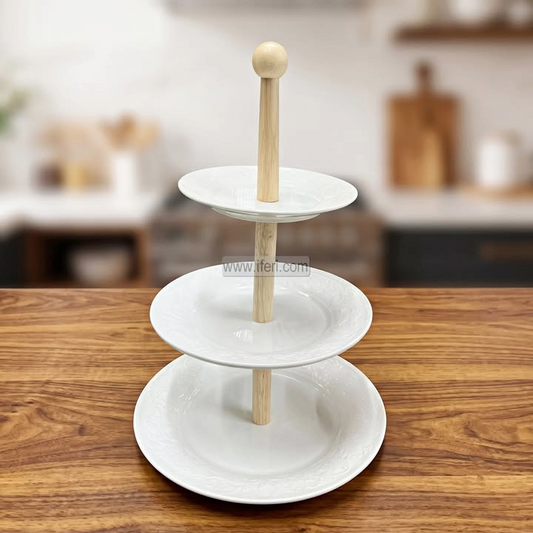 Ceramic Cake Tray 3Tier 30x35cm White