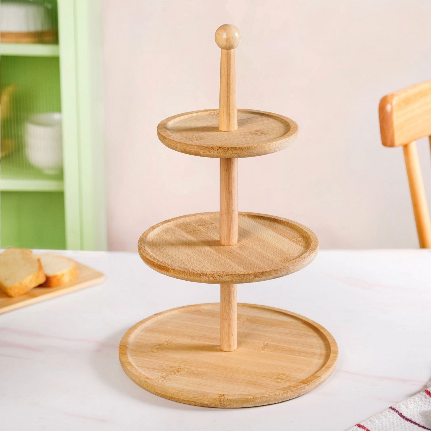 Cake Tray 3Tier 25x31cm Bamboo