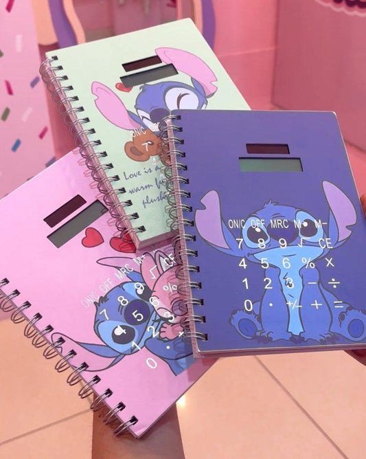 Stitch Mini Notebook w/Built-In Calculator