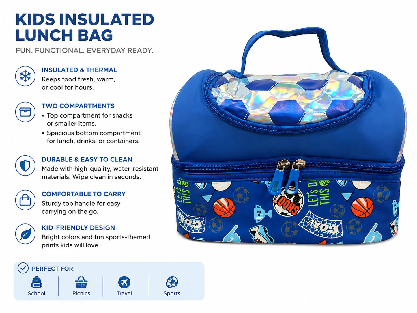 Kids Insulated Lunch Bag Assorted