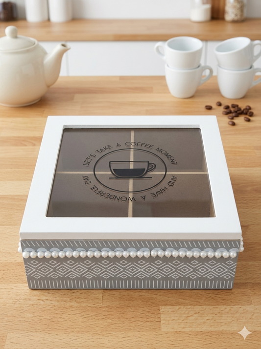 Tea Box wood 18x18x6.5cm
