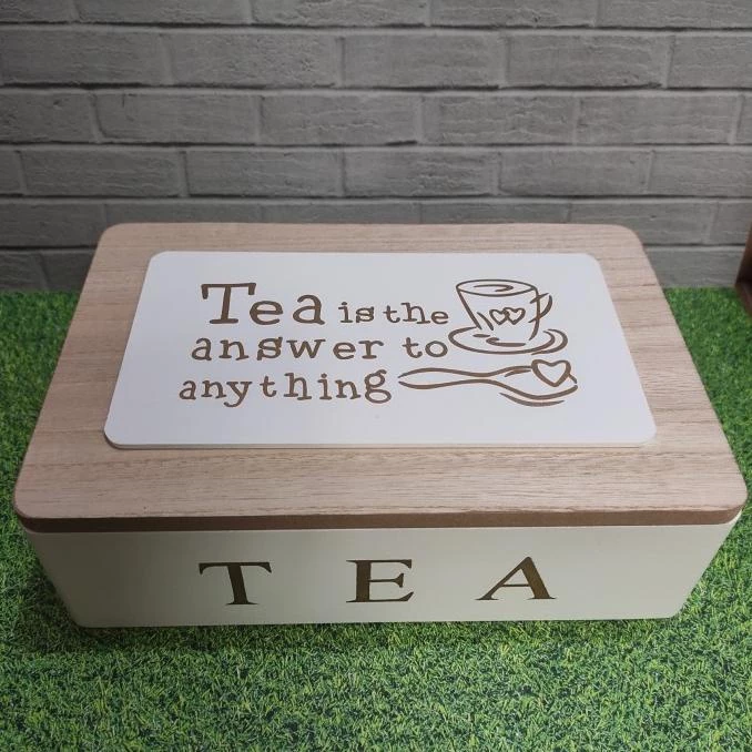 Tea Box MDF Wood 23x15x7cm