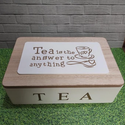 Tea Box MDF Wood 23x15x7cm