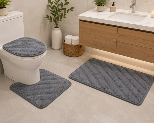 Bath Mat Set 3pc wGlitter 50x80cm