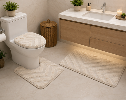 Bath Mat Set 3pc wGlitter 50x80cm