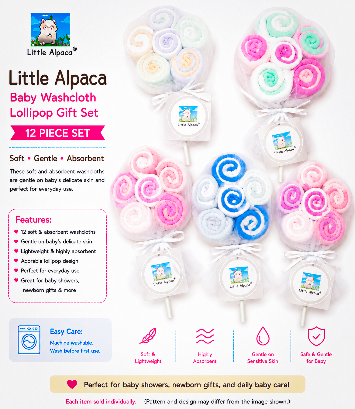 Baby Wash Cloth 6pk