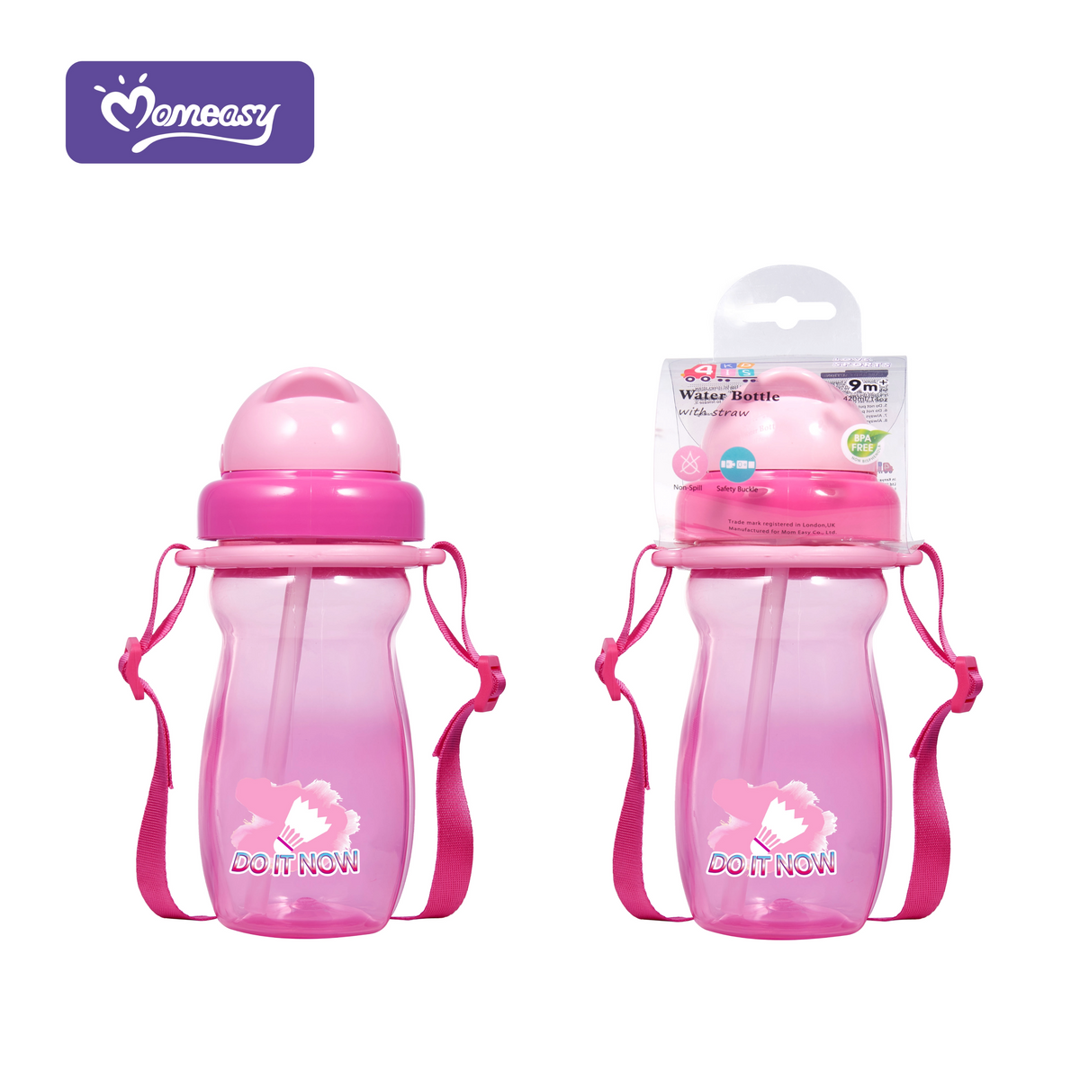 Kids Water Bottle with Straw 420ml