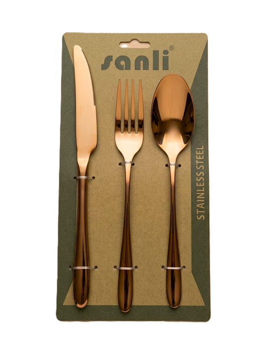 Cutlery Set 3pc Bronze Round Tip