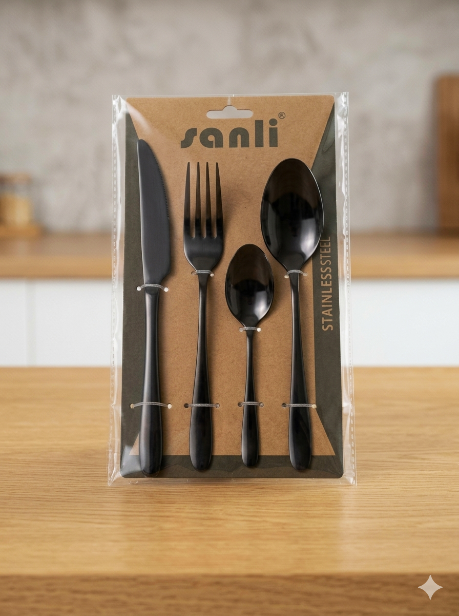 Cutlery Set 4pc Onyx Rnd Tip